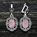 Antique Oval Pearl Petal Earrings
