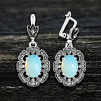 Antique Oval Pearl Petal Earrings
