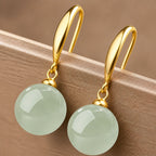 Graceful Jade Orb Earrings