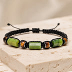 Bohemian Tiger's Eye Jade Bead Bracelet