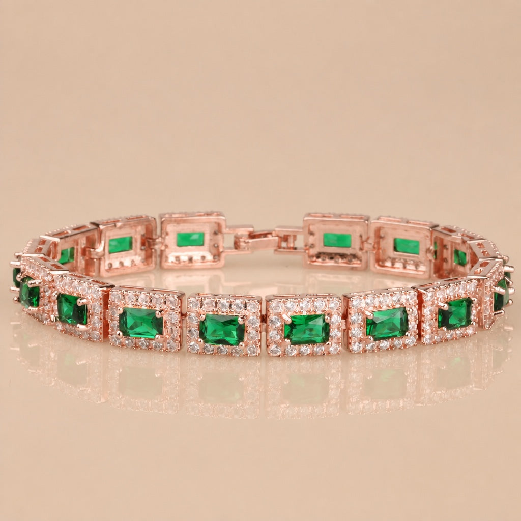 Emerald Green Statement Gold Bracelet