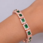 Emerald Green Statement Gold Bracelet