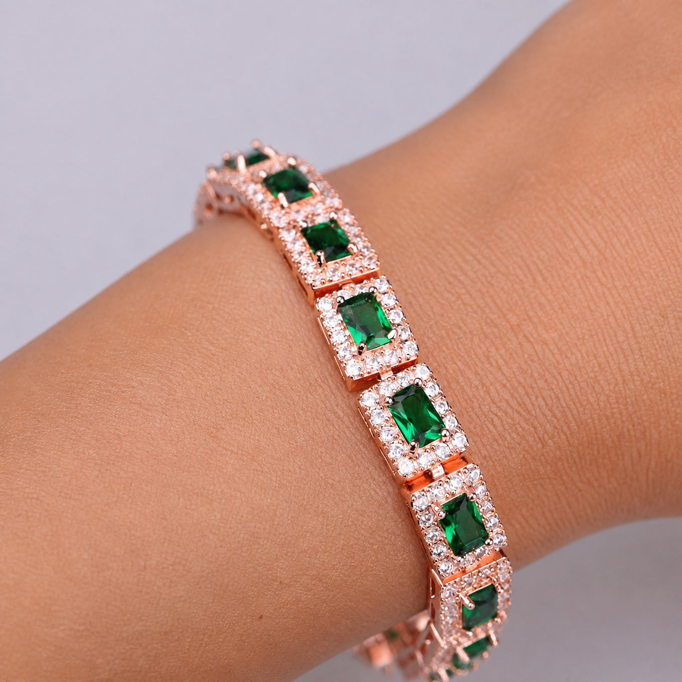 Emerald Green Statement Gold Bracelet