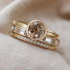 Vintage Ring with Golden Cubic Zirconia