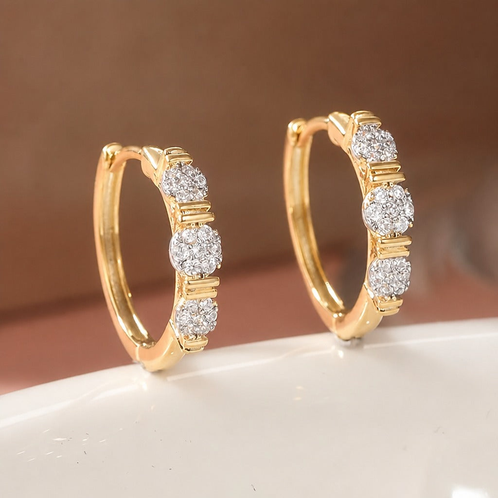 Zirconia Huggie Hoop Earrings