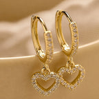 Graceful Heart Charm Earrings