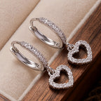 Graceful Heart Charm Earrings