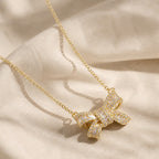 Elegant Bow Zirconia Necklace