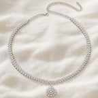 Rhinestone Sun Pendant Necklace