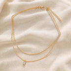 Zirconia Double Layer Necklace