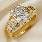 Square Synthetic Zirconia Ring