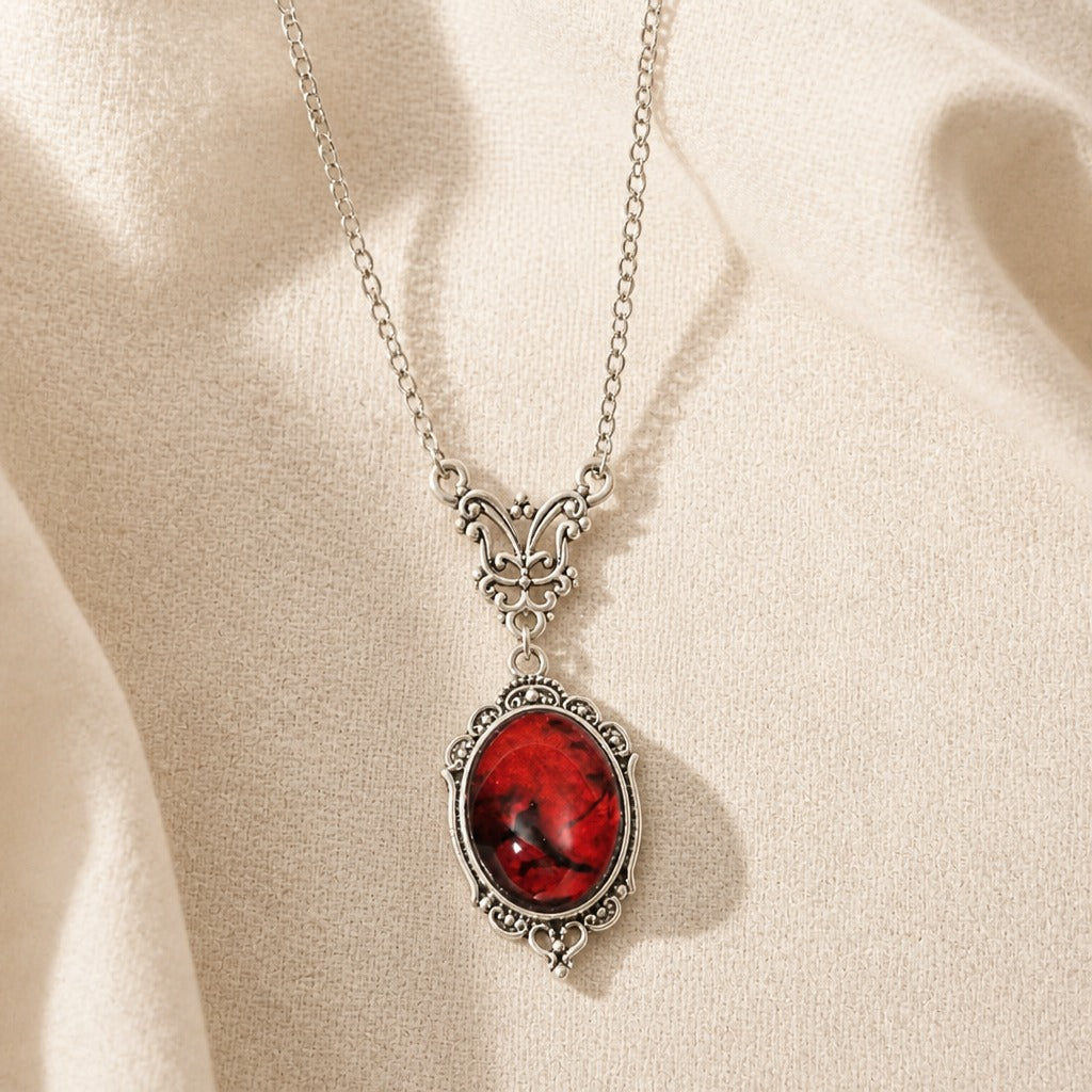 Victorian Crimson Gem Necklace