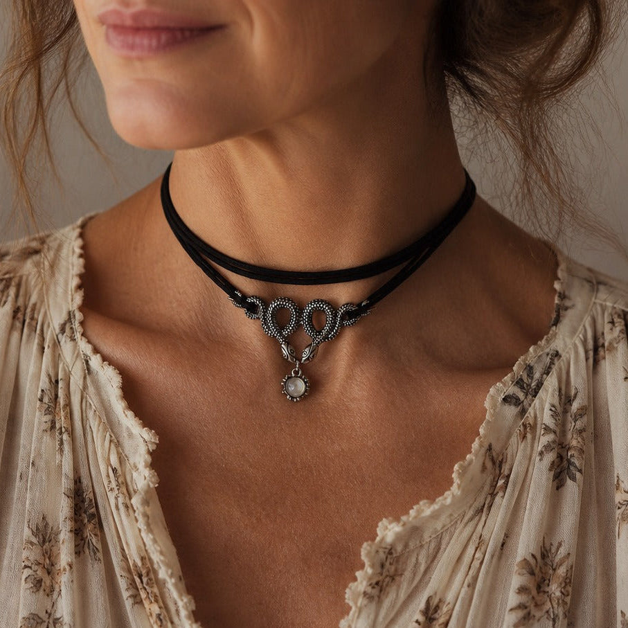 Vintage Mystic Snake Choker Necklace