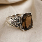 Majestic Citrine Halo Ring