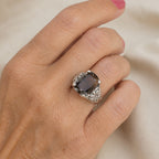 Majestic Citrine Halo Ring