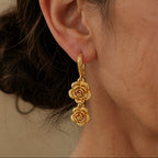 Golden Fleur Dangle Earrings