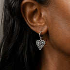 Exquisite Heart Dangle Earrings