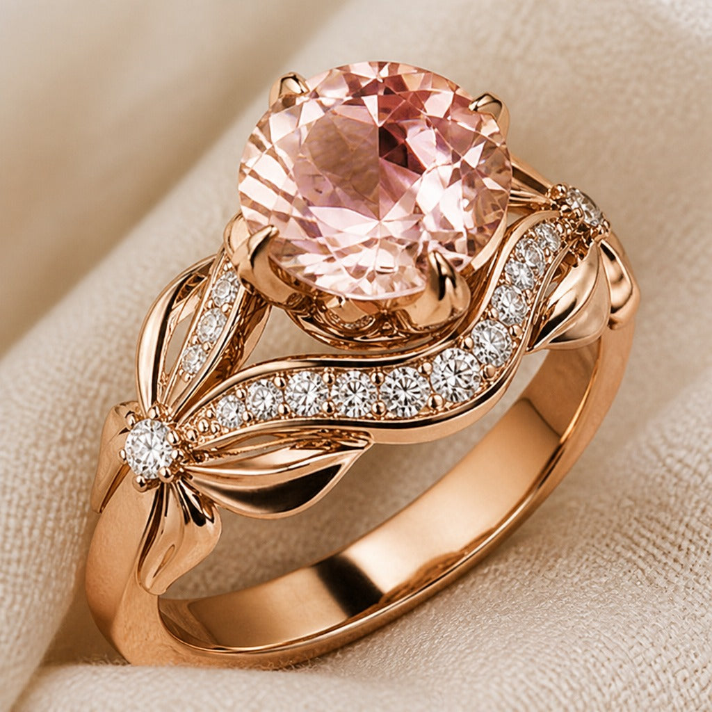 Ethereal Amber Crystal Ring