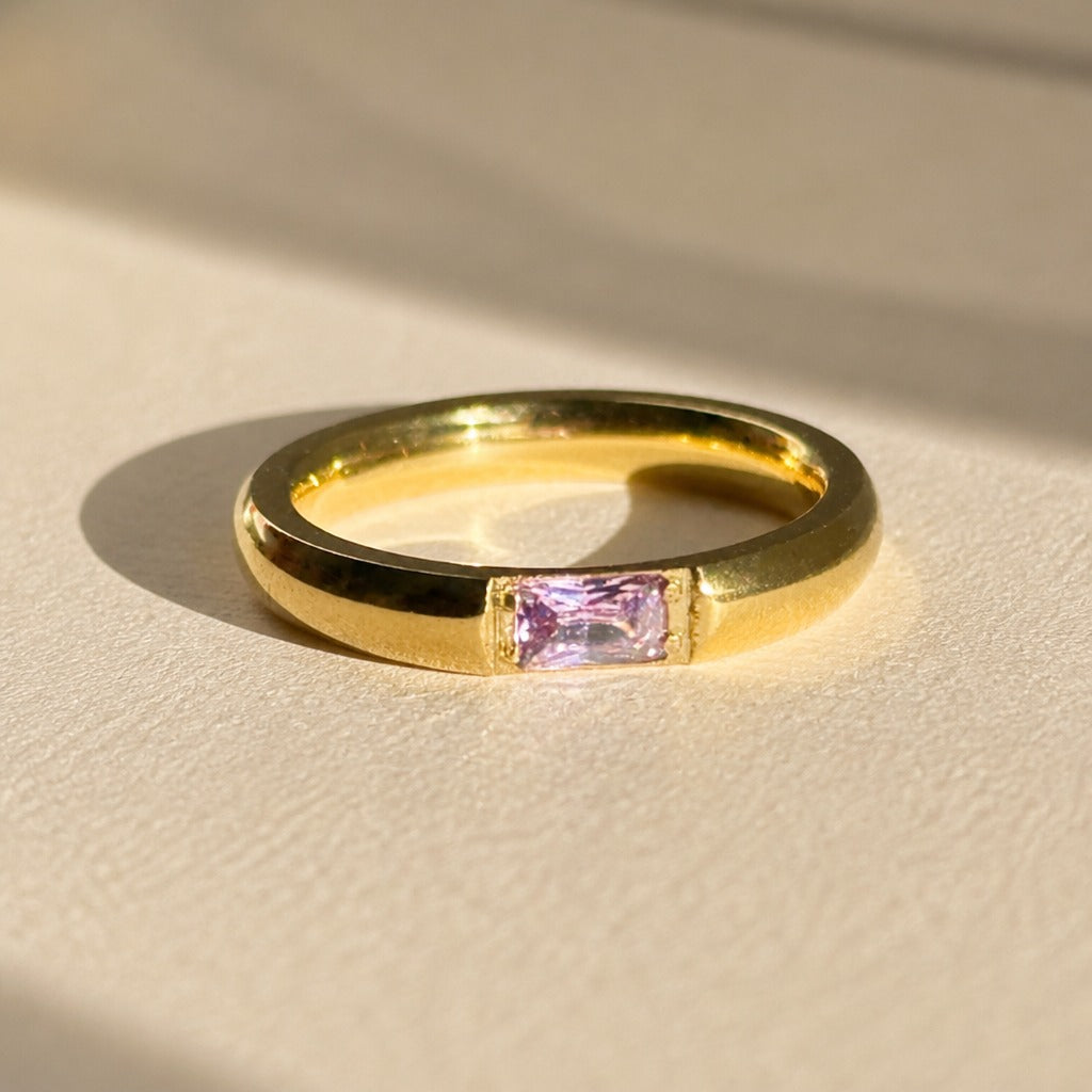 Hot Square Colorful Zircon Ring