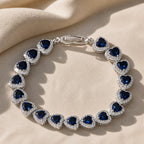 Heart Shape Link Silver Bracelet