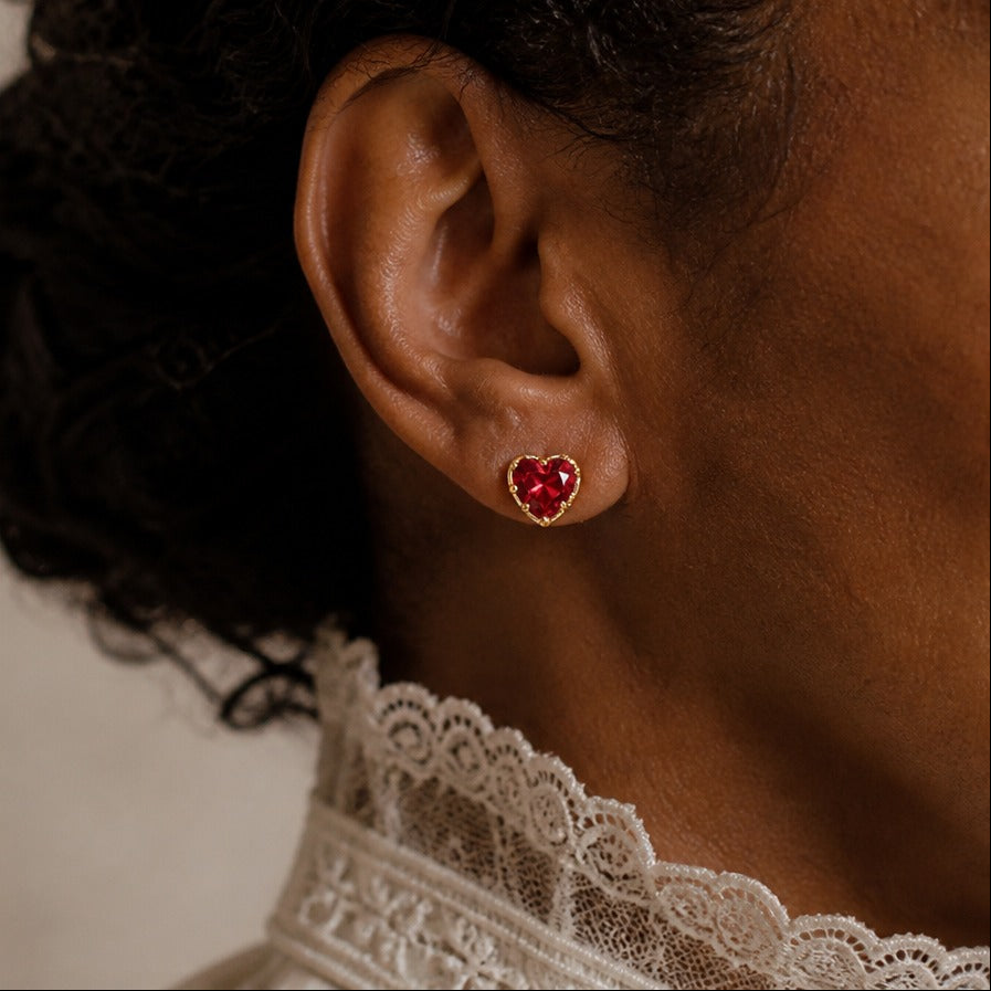 Heart Halo Stud Earrings