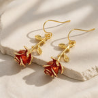 Vintage Rose Drop Earrings