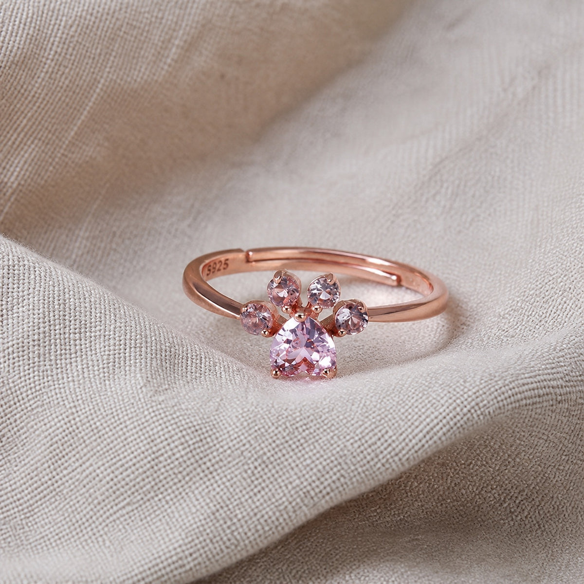 Vintage Multicolor Zircon Paw Ring