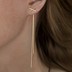 Minimalist Cold Cross Tassel Earrings
