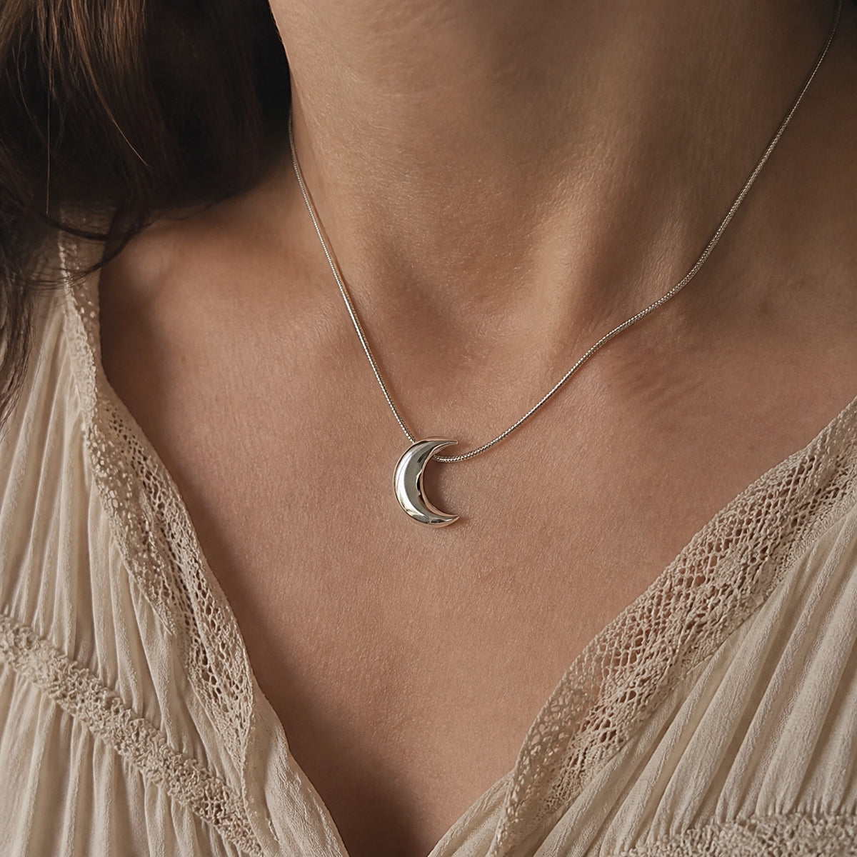 Vintage Moon Pendant Necklace