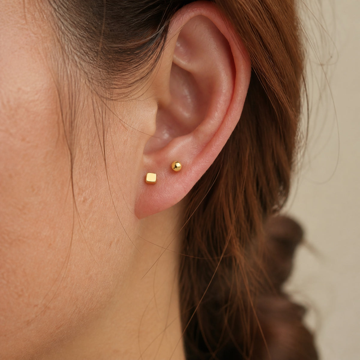 Minimalist Square Gold Earrings