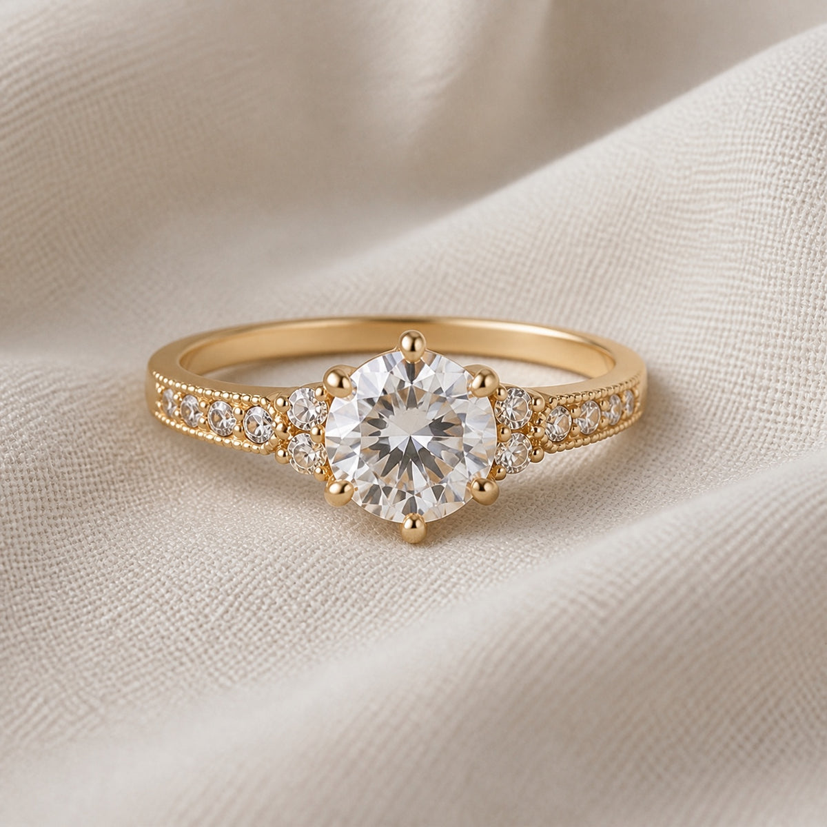 Vintage Filigree Three Stone Ring