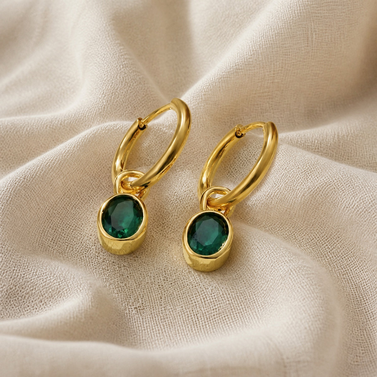 Dana Sleek Oval  Stone Earrings