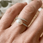 Pearl Cuff Wrap Open Ring