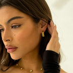 Lustrous Curved Ribbed Gold Earrings