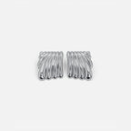 Silver Ripple Texture Earrings