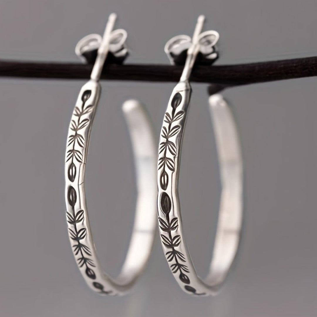 Sleek Silvery Hoop Earrings