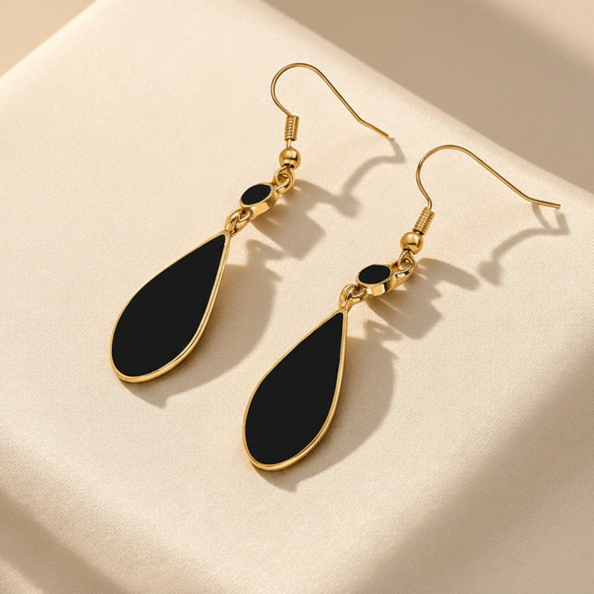 Dazzling Black Drop Earrings