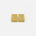 Artistic Gold Long Ribbed Earrings