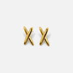 Modern Gold X Shaped Earrings
