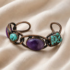 Oval Stone Cuff Bracelet