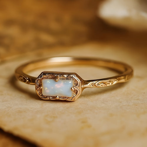 Agate Cubic Zirconia Ring