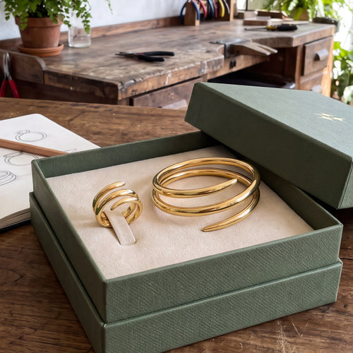 Abstract Snake Bracelet and Ring Set