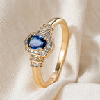 Heirloom Sapphire Halo Crystal Ring