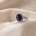 Midnight Majesty Sapphire Oval Ring