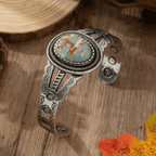 Oval Imitation Turquoise Open Bracelet