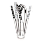 Black White Crossover Statement Ring