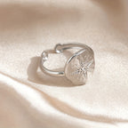 Retro Octagram Zirconia Ring