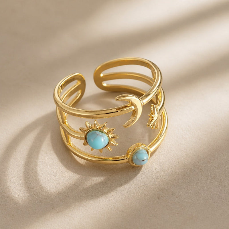Luxe Celestial Turquoise Ring
