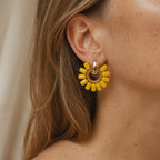 Sophisticated Yellow Beaded Earrings