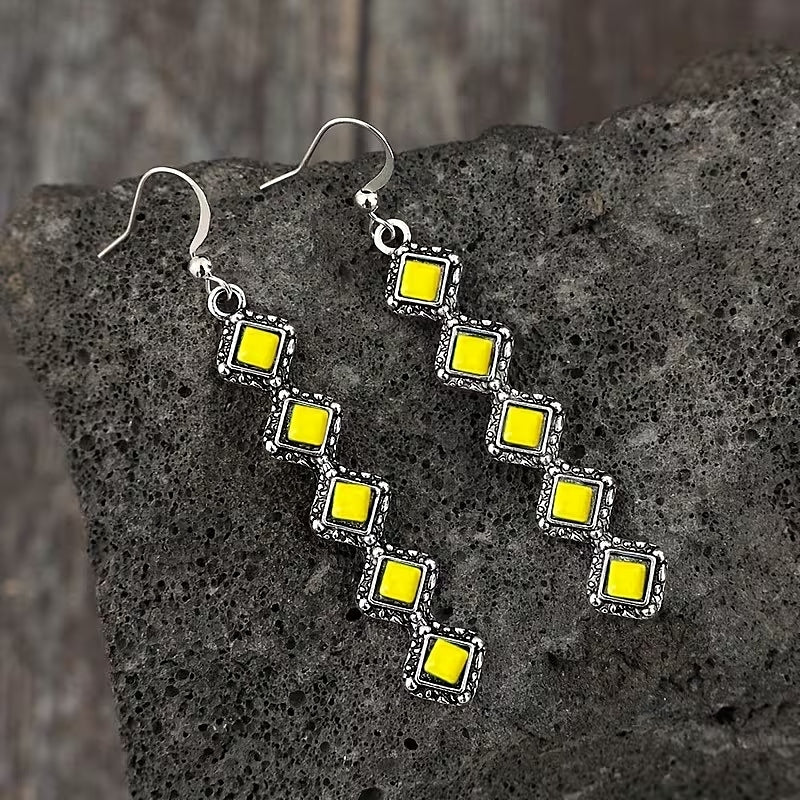 Boho Yellow Cascade Earrings